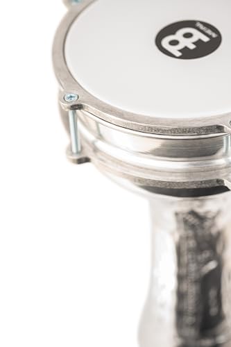 Meinl Percussion Aluminium Series Darbuka - Große Handtrommel - Mit Kunststofffell - Durchmesser 7,25 Zoll - Handgehämmert - Aluminium, Silber (HE-113)