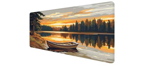 Tapis souris XXL antidérapant 900x400mm tapis de bureau étanche à bords cousus