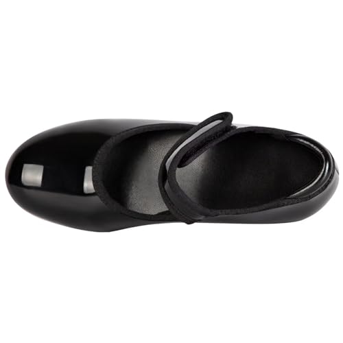 Tap Shoes for Girls & Toddler Girls | Easy Strap Black/Tan Dance Shoes | PU Leather Practice & Stage Shoes (Toddler/Little Kid/Big Kid Sizes 5-13)4