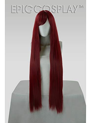 Epic Cosplay Persephone Peluca larga y recta roja borgoña de 40 pulgadas (12BR)