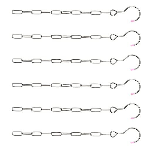 Perchas ahorradoras de espacio de metal con cadena, 6 unidades, organizador para armario, prácticas para abrigos y pantalones, maximizan el espacio de almacenamiento