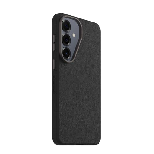 Image of OtterBox Samsung Galaxy S26+ Symmetry Series Cactus Leather Case - Noir Ash (Black), Ultra-Sleek, Wireless Charging Compatible, Raised Edges Protect Camera & Screen,