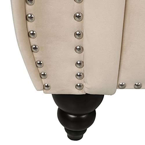 Sillón Chesterfield Plegable Beige miniatura 6