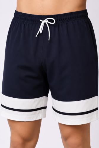 Image of London Hills Men's Sports Running Shorts Lightweight Quick Dry Gym Workout Training Shorts with Zipper Side Pockets Elastic Waist Adjustable Drawstring Athletic Activewear Running Jogging Fitness Yoga
