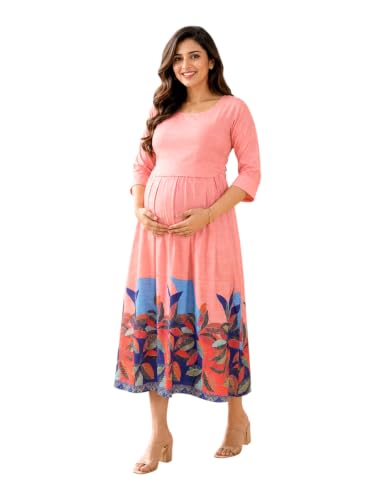 Image of RITIJYA Zipless Feeding Kurta Dress for Women | Maternity Nursing Kurti, No-Zip Easy Access | Extra Pleats Pre to Post Pregnancy | Quick-Dry Fabric | S-4XL