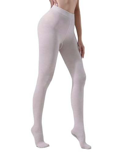 Image of TOCONFFON Women's Winter Leggings Warm Opaque Tights, Vertical Stripe Texture Stretchy Warm Tights 140D /200D