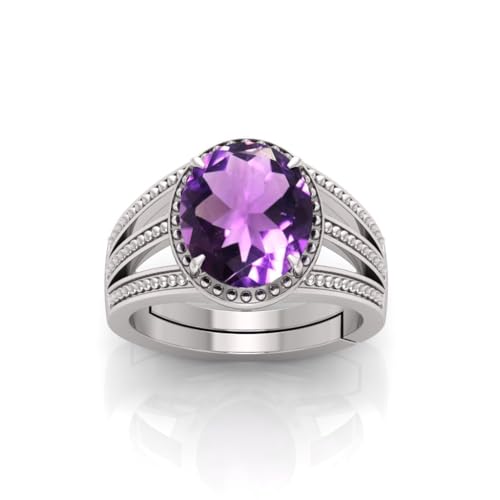Bague en améthyste bleue Katela 14 Ratti et anneau réglable en métal plaqué argent
