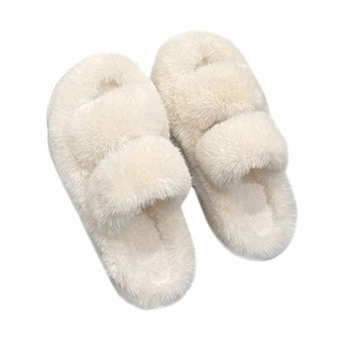 Pantoufles fourrure pour femmes avec semelle antidérapante isolante et amorti confort