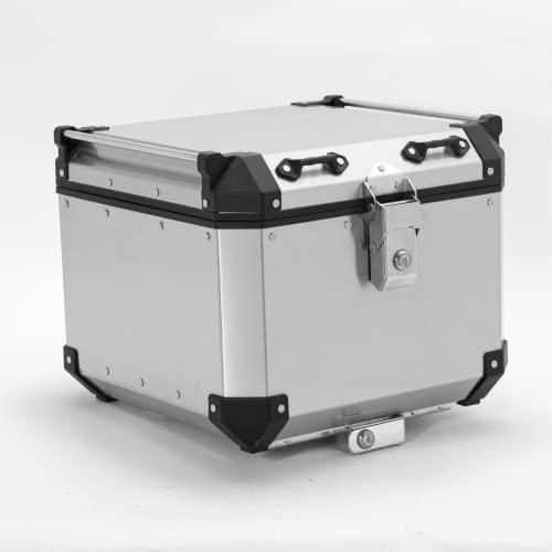 SFriding Aluminum 50L Top Case for BMW R1200GS ADV 2014-2018, R1250GS ADV 2018-2022, Trunk Bag Luggage Tail Box with Mounting Bracket and Security Locks, Silver