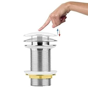 KKD® Heavy Quality Full Brass Pop Up Full Thread Waste Coupling 32 MM (3", Silver)