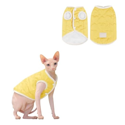 Larfraecy Veste pour Chien en Velours Arctique pour l'hiver Manteaux d'hiver pour Chiens Gilet Polaire pour Chien Chaud Manteau Douillet en Coton matelassé pour Petits et Moyens Chiens (Jaune, XS)