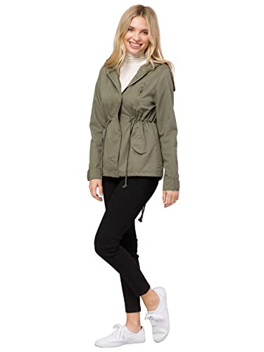 Design by Olivia Women's Military Anorak Safari Hoodie Jacket2