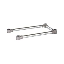 DuraSteel Open Base Work Table Bracing - 24 x 12 Inch Table Stabilizing Leg Cross Braces - Fits Commercial Food Prep Stainless Steel or Maple Wood Worktable