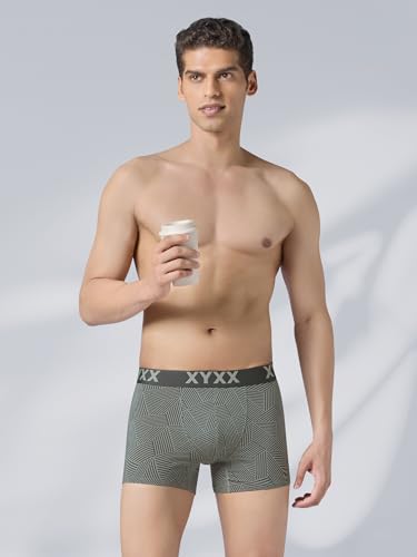 Image of XYXX Men's Cotton Modal Geometric Print Trunks | Antimicrobial, No-Marks Waistband Underwear for Men Combo (Pack of 2)