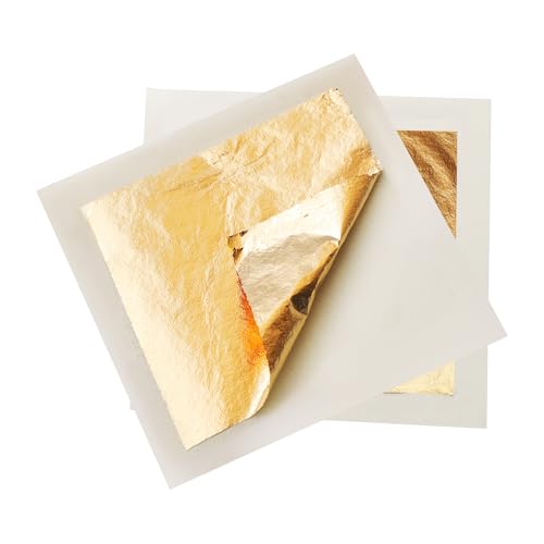 VGSEBA Gold Leaf Sheets,30 Pieces Imitation Gold Foil Sheets 1.97
