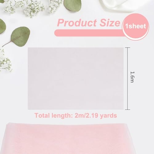 OLYCRAFT 2x1.6m Pink Tulle Fabrics Chiffon Sheer Crepe Fabric Gauze Mesh Bolt Net Chinlon Tulle for Cloths Wrapping DIY Sewing Crafts Wedding Party Decorations - Image 2