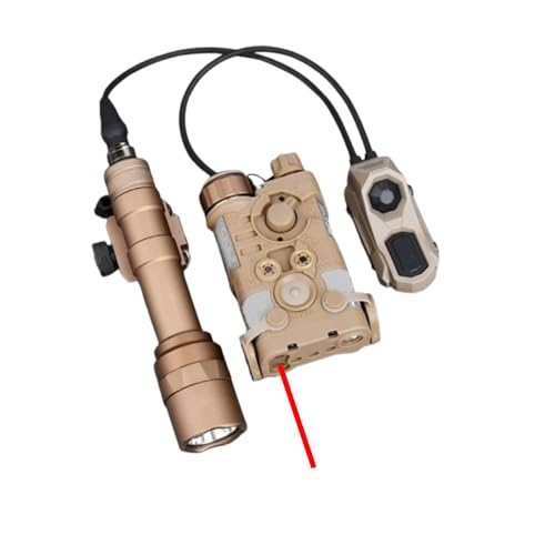 Plastic L3-NG Box Aiming Laser Sights(with IR Laser + Red Laser + White Light), & M600C Strong LED Flashlight, & AX Modular Dual Wire Remote Pressure Switch(SF+2.5 Plug) Combo,DE