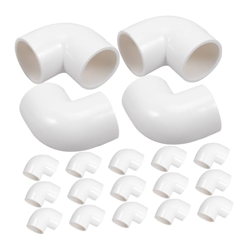 MUELODSIC 20 pièces Raccords Coudés PVC Degrés pour Tuyau Arrosage Connecteurs Eau Robustes pour Remplacement et Installation Plomberie Pack pour Divers Projets