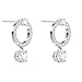 Swarovski Attract Circle Pierced Earrings with Circle Cut Crystals and matching Pavé on a Rhodium Plated Post with Butterfly Back Closure