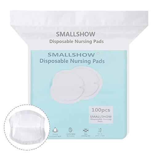 Smallshow Disposable Nursing Pads Thin Stay Dry Breast Pads,100 Count