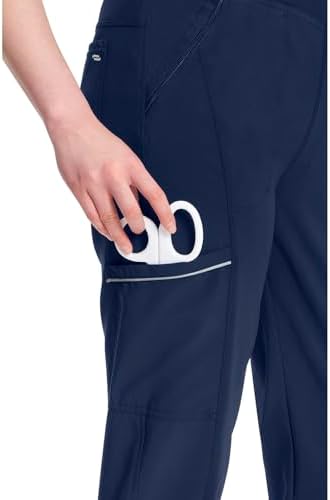 Infinity Women's Scrub Jogger Pants Mid Rise Bottoms with 5 Pockets, Moisture Wicking & 360° Stretch Fabric - CK110A, S, Navy - 2