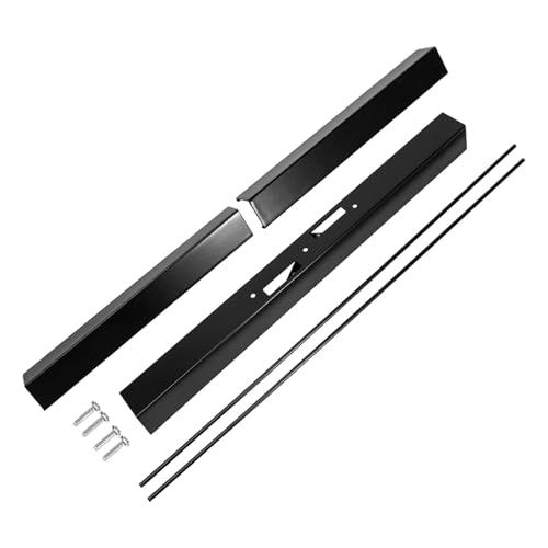 Kit de varilla de pantalla de chimenea, kit de cenefa de chimenea, conjunto de accesorios de chimenea ajustable de metal | Accesorio de chimenea para sala de estar, comedor, casa, granja.