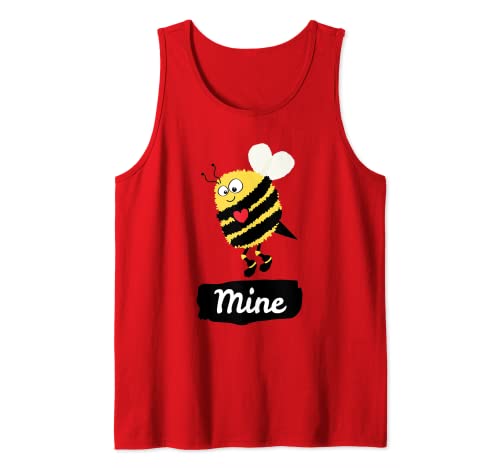 Be Mine Cute Funny Bee Bumblebee Honeybee Día de San Valentín Camiseta sin Mangas