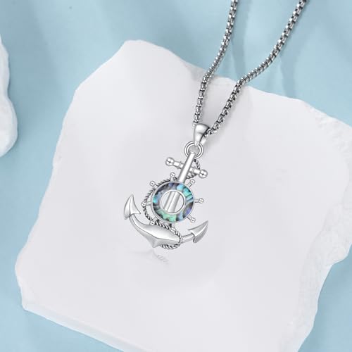 Anchor Necklace 925 Sterling Silver Vintage Navy Rope Anchor Pendant Nautical Marine Charm Jewelry for Women Men4