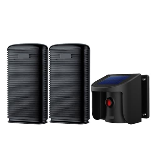 Driveway Alarm with Solar Powered PIR Motion Sensor Detector Waterproof for Outdoor Welcome Burglar Security Protection,DIY Tools(KIT 2)