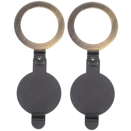 OATIPHO Cubierta Giratoria para Mirilla de Puerta de Cobre 16 Mm, Protección de Privacidad para Puerta Interior de Apartamento, Dispositivo de Seguridad Esencial, Pack de 2 Unidades,