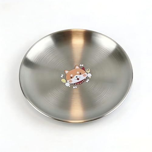 Ciotola per gatti in acciaio inox, 17 cm, antiscivolo, per gatti e cani di piccola taglia, ciotola rotonda ideale per cibo secco/umido, gattini, cuccioli e conigli, facile da pulire (1 pezzo)