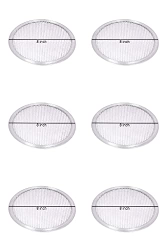 Image of Aluminium Pizza Tray Screen for Commercial Use, Baking Net, Oven Baking Tray Round Plates (8 inch Set of 6)