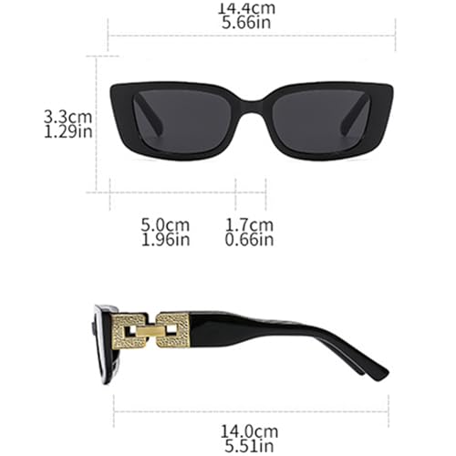 bullabulling Fashion Square Sunglasses for Women Men Rectangle Sun Glasses 90s Designer Style Black Shades 5
