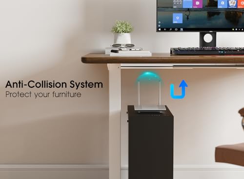 Xyndyx Electric Standing Desk Frame, Height Adjustable Sit Stand up Desk Legs Base Workstation, Anti-Collision Function, 2 Hooks, White Frame Only
