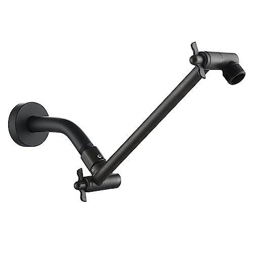 Shower Head Arm, Adjustable Shower Extension Arm for Rain Showerheads, Angle & Height Adjustable Shower Head Extender Arm, G1/2 Universal Connector, Easy to Install (Oil Rubbed Bronze, 10 Inch)