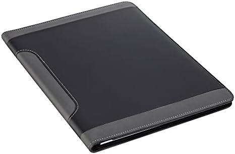Amazon Basics Professional Padfolio with Interior Organizer and Refillable Notepad, Grey