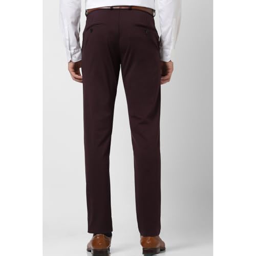 Image of Van Heusen Men Mid Rise Move Labs Knitted Premium Trousers | 360 Degree Stretch| Auto-Flex Waist Band |Wrinkle Free