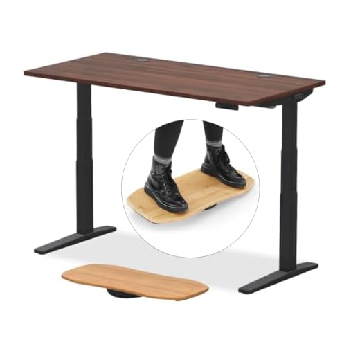UPLIFTDESK V3 2-Leg Walnut Laminate Wood Standing Desk – Adjustable Height, Advanced 1-Touch Memory Keypad, Under Desk Cable Management, Wire Grommets & Rocker Board (Black C-Frame, 60 x 30 inch)