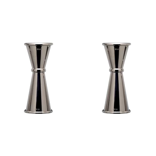 Piazza - Misurino Cocktail in Acciaio Inox, Dosatore Professionale per Attrezzatura Bar, Jigger Japan Style Barman | Capacità 30/45ml (Confezione da 2)