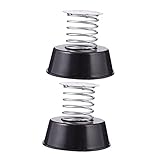 KOMBIUDA 2個首を振る人形用スプリングベース 車載装飾アクセサリー 伸縮式鉄製スプリング 黒台座銀色バネ 自動車 バイク 電気自動車 自転車用