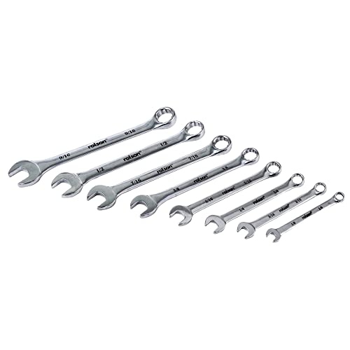 Rolson 46599 8 pc Whitworth Combination Spanner Set