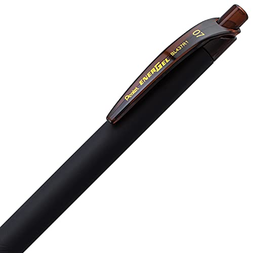 Pentel Energel Kuro Liquid Gel Pen, (0.7Mm) Medium Line, Brown Ink, 12 Pack (Bl437R1-E) #TOP1