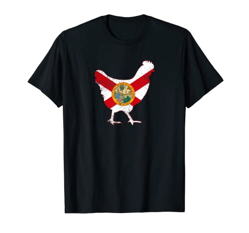 Fowl Threads: Florida Flag Chicken - Camiseta estilo vintage Camiseta
