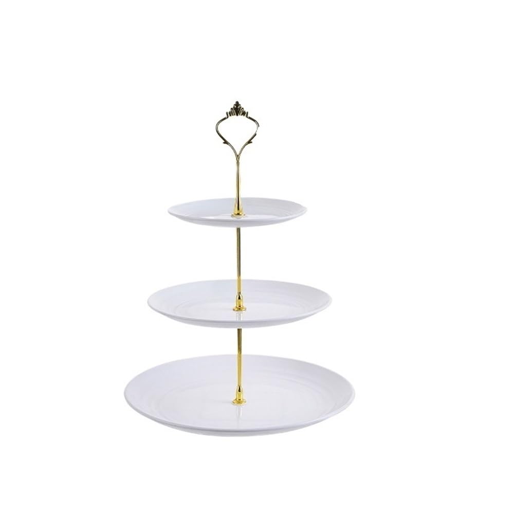 guiling-1986 Cake stands 3 Tiers Cupcake Stand Desserts Holder Nuts Candy Cake Display Decorative Party Serving Tray Dessert stands(White)