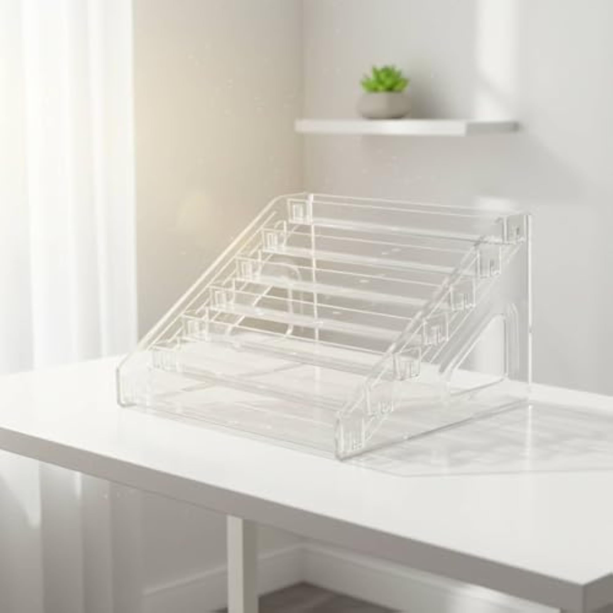 Transparent Clear Staircase Display Shelf, Multi Use Organizer