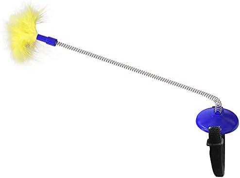 Cat Wand Toy - Hung Head/Shoe Interactive Cat Feather Toys (Blue)