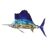 HOMOBABE 海壁装飾用アイアンフィッシュウォールアート リアルメタルフィッシュハンディクラフト 屋内外対応リビングルーム壁掛け飾り 魚好