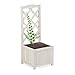 Produktbild Relaxdays Rankkasten mit Rankgitter, wetterfest, Holz, f. Balkon, Garten, Rosen, Wein, 20 L Kübel, 90 cm Rankhilfe, weiß