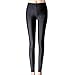 Romastory Women's Winter Warm Shiny Leggings Elastic Thick Velvet Pants Tights (L, Black)