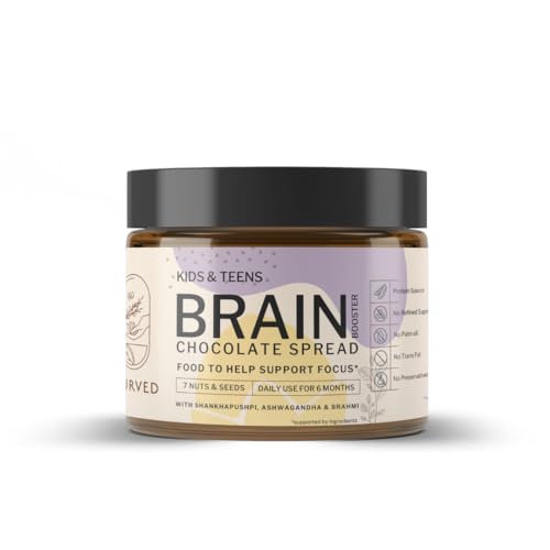 Image of Iyurved Kids and Teens Brain Booster Chocolate Spread, 500 Gm | Shankhapushpi | Ashwagandha | Brahmi | Good for Concentration, Memory, Focus |